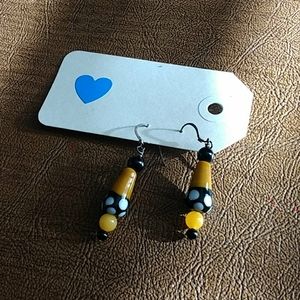 Lampwork glass bead earrings